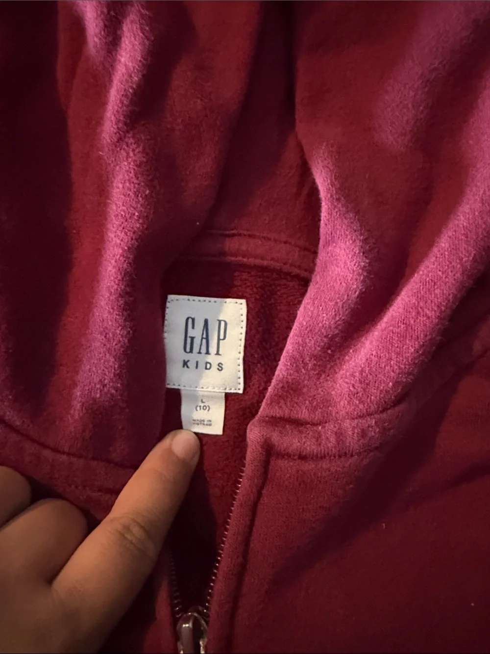 GAP burgundy zip